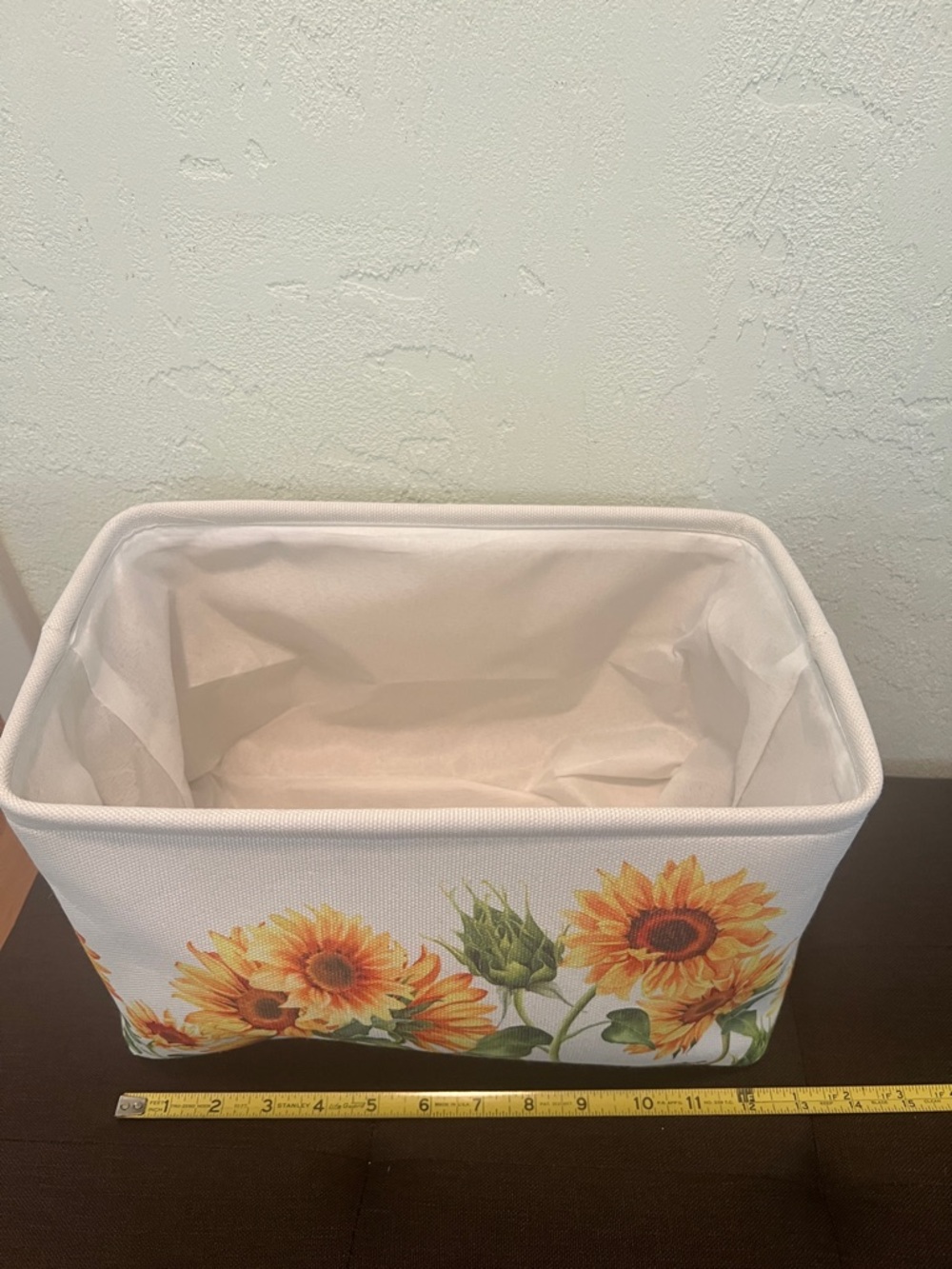 #1761*”13X8” Home Sunflower Basket Storage Bin Decor/ Magazine/Book Keeps. - Picture 3 of 12